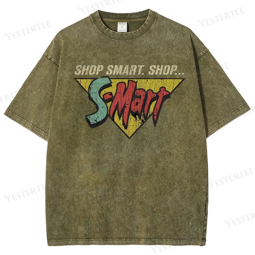 Retro "Shop Smart. Shop S-Mart" Graphic Washed T-Shirt
