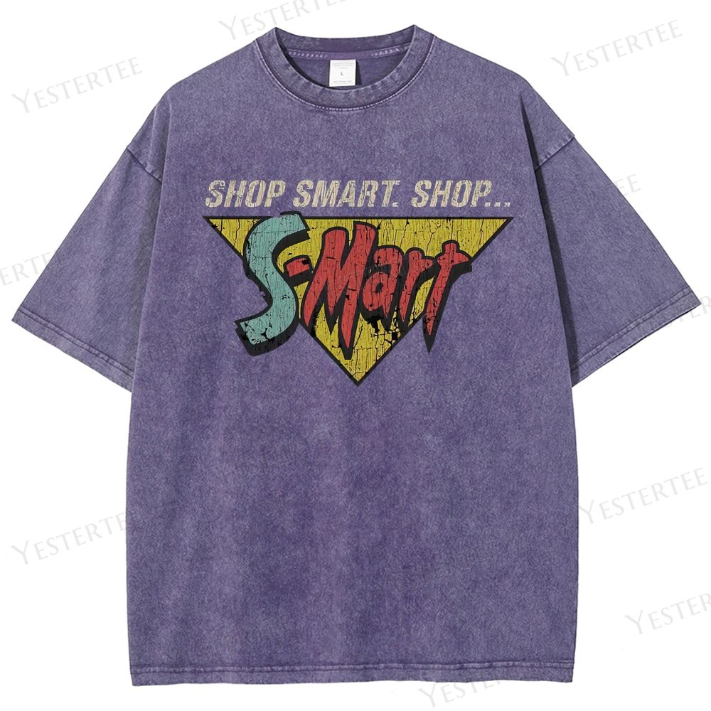 Retro "Shop Smart. Shop S-Mart" Graphic Washed T-Shirt