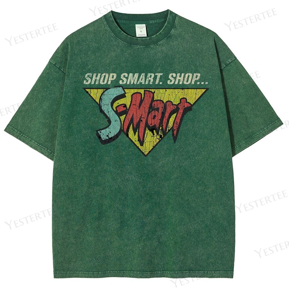 Retro "Shop Smart. Shop S-Mart" Graphic Washed T-Shirt