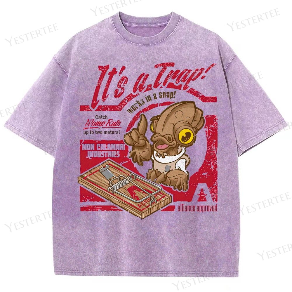 Retro "It's a Trap" Mon Calamari Industries Graphic Washed T-Shirt