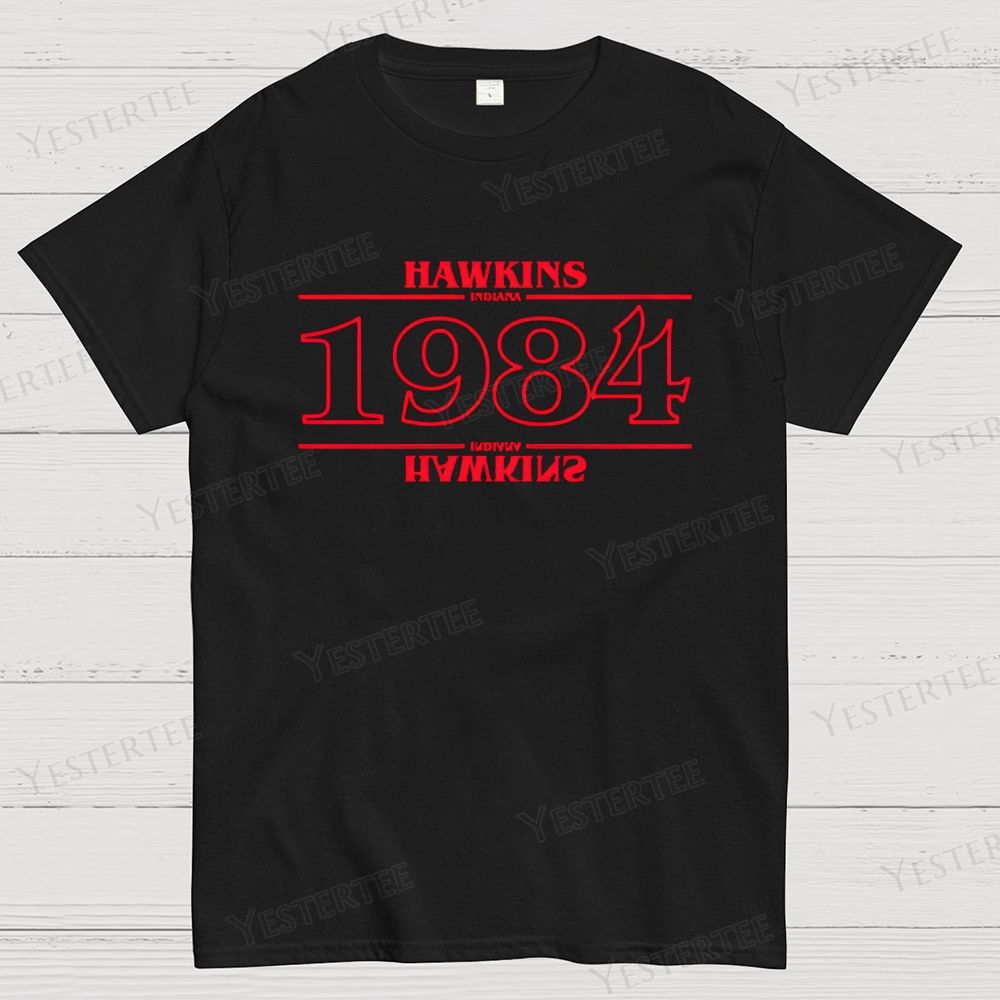 Retro "Hawkins Indiana 1984" Graphic Cotton T-shirt 