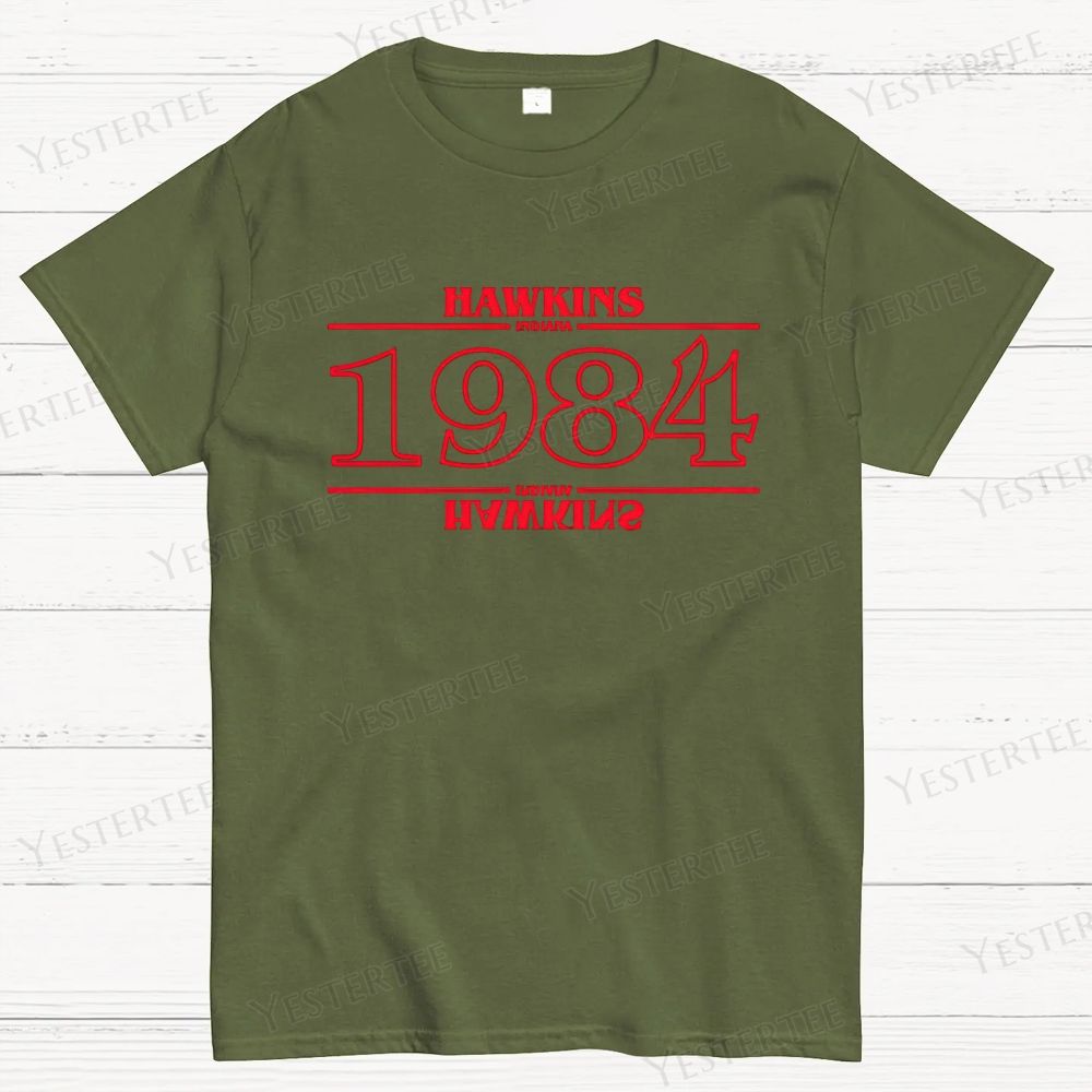 Retro "Hawkins Indiana 1984" Graphic Cotton T-shirt 