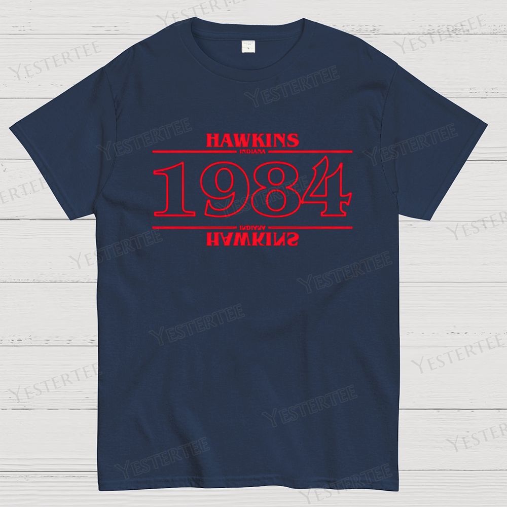 Retro "Hawkins Indiana 1984" Graphic Cotton T-shirt 