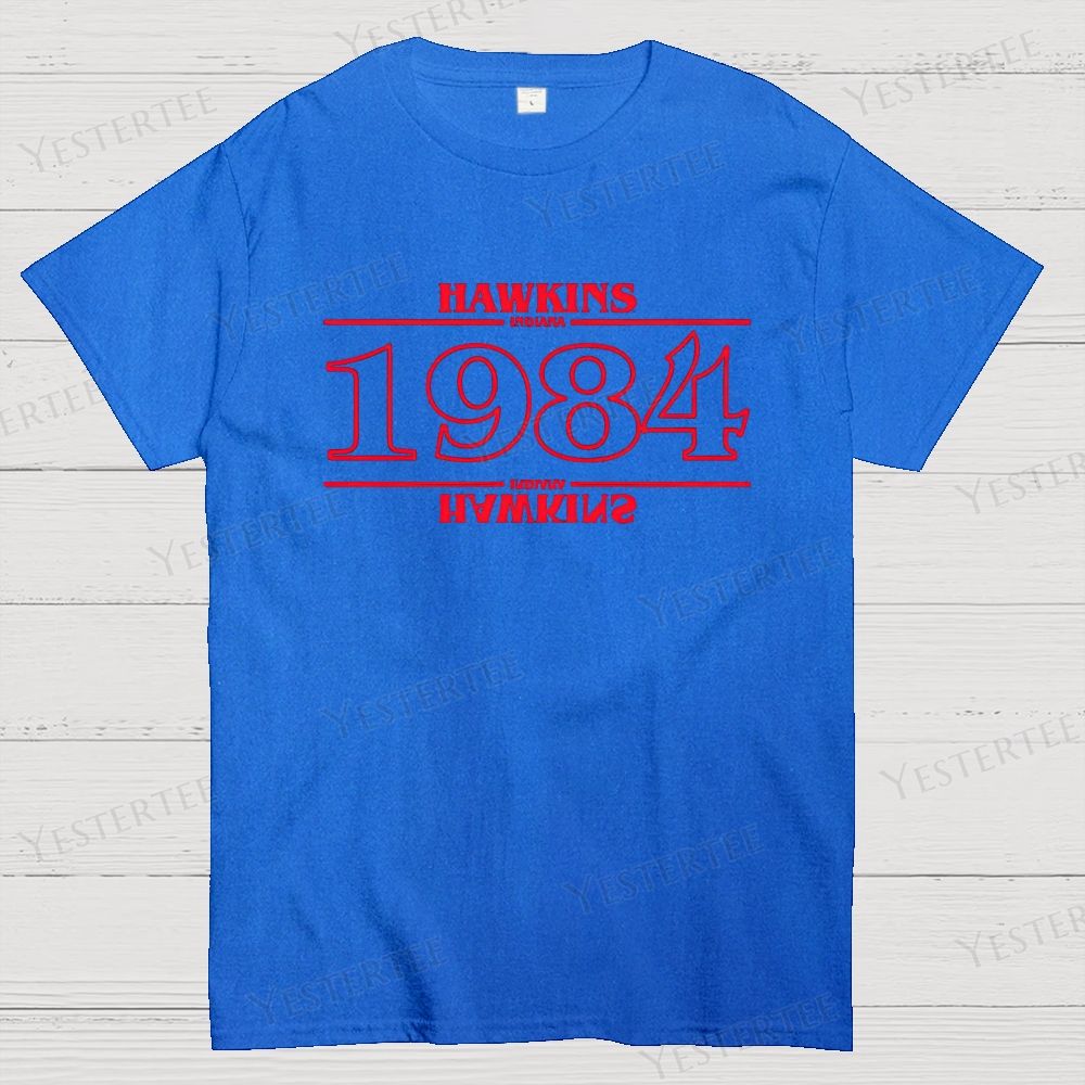Retro "Hawkins Indiana 1984" Graphic Cotton T-shirt 