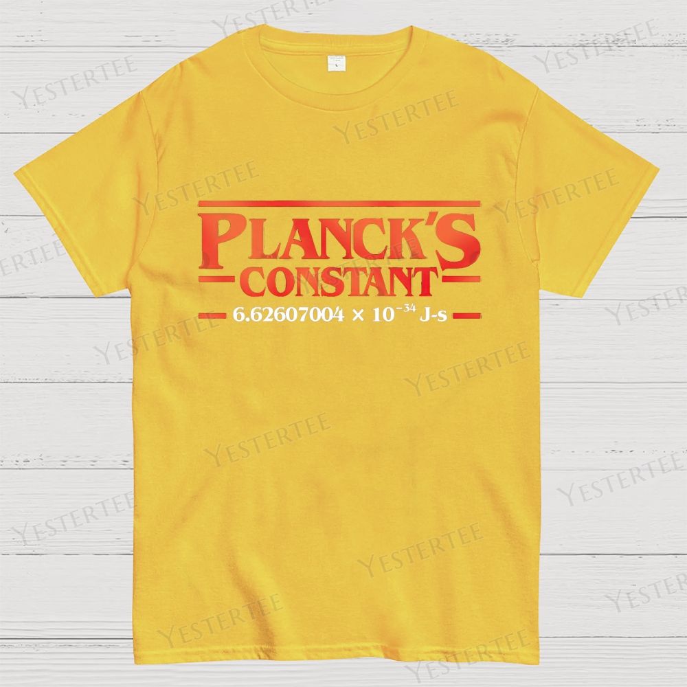 Retro "Planck's Constant" Science Graphic Cotton T-shirt