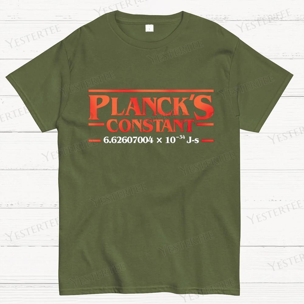 Retro "Planck's Constant" Science Graphic Cotton T-shirt