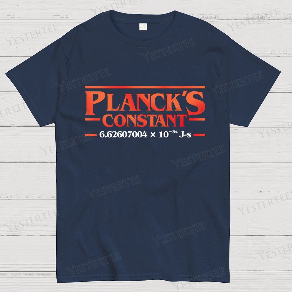 Retro "Planck's Constant" Science Graphic Cotton T-shirt