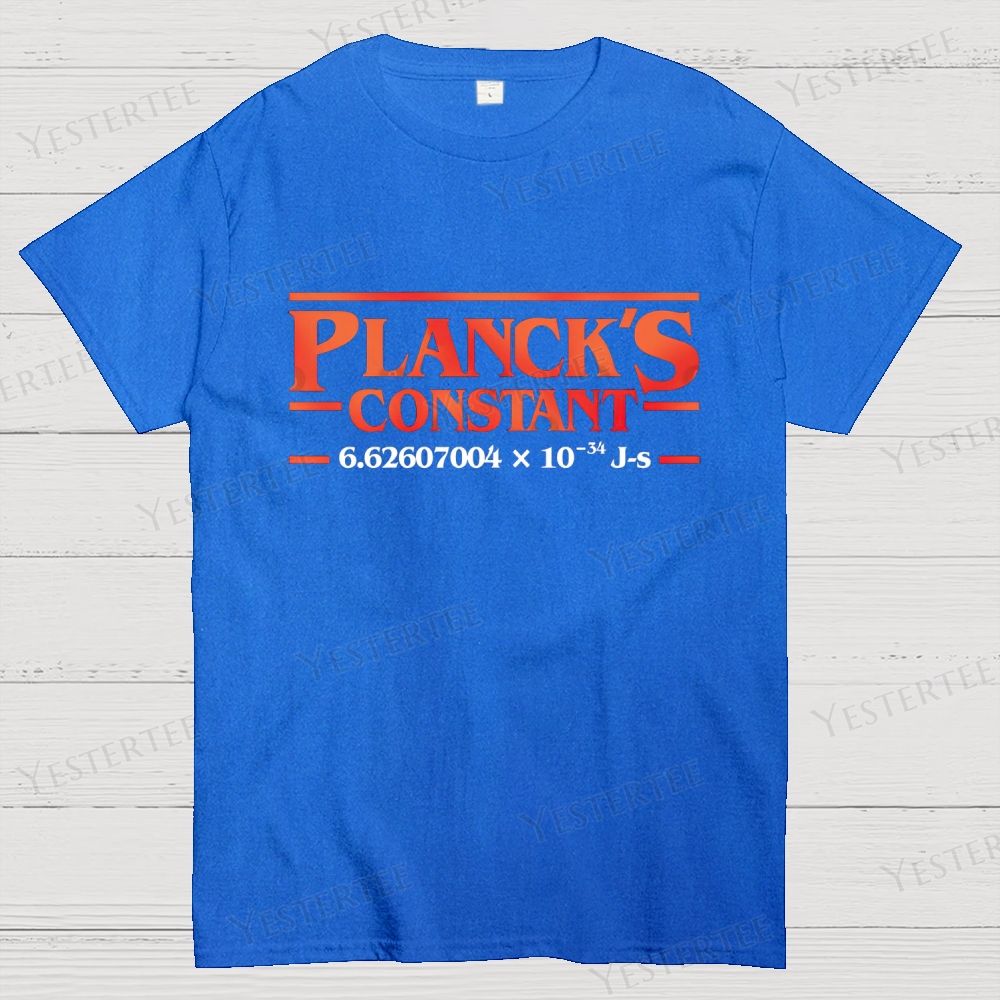 Retro "Planck's Constant" Science Graphic Cotton T-shirt