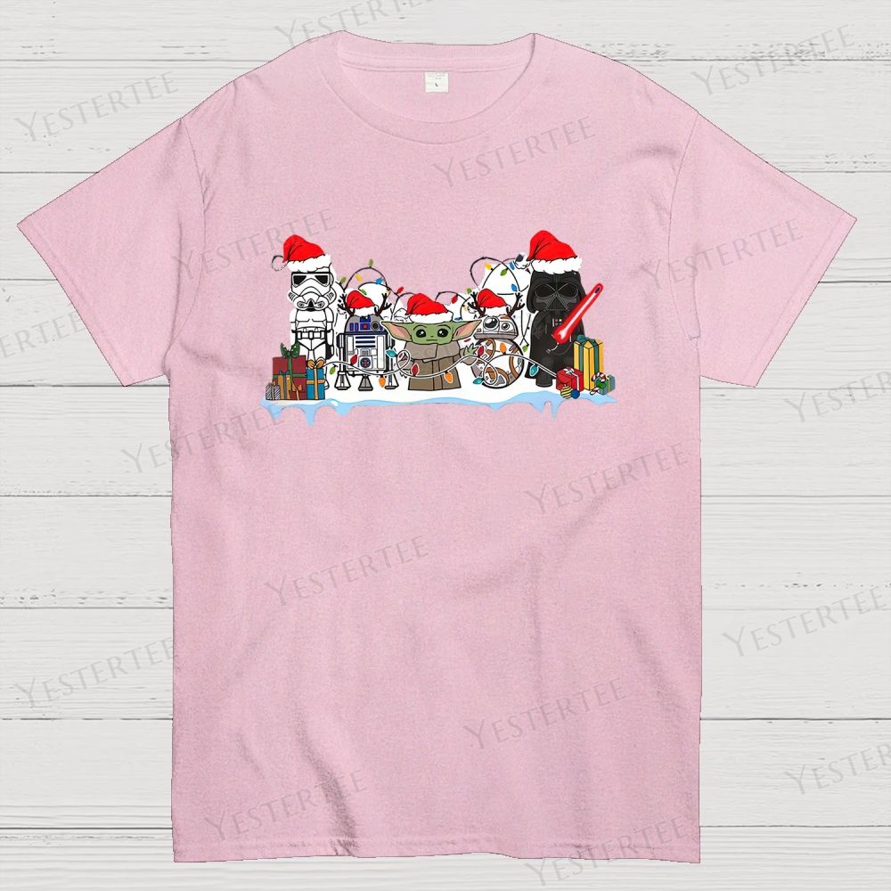 Retro Festive Sci-Fi Character Graphic Cotton T-shirt 