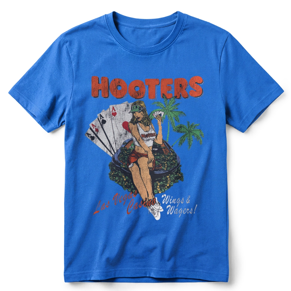 Y2K Hooter 'Wings And Wagers' Retro Cotton T-Shirt 