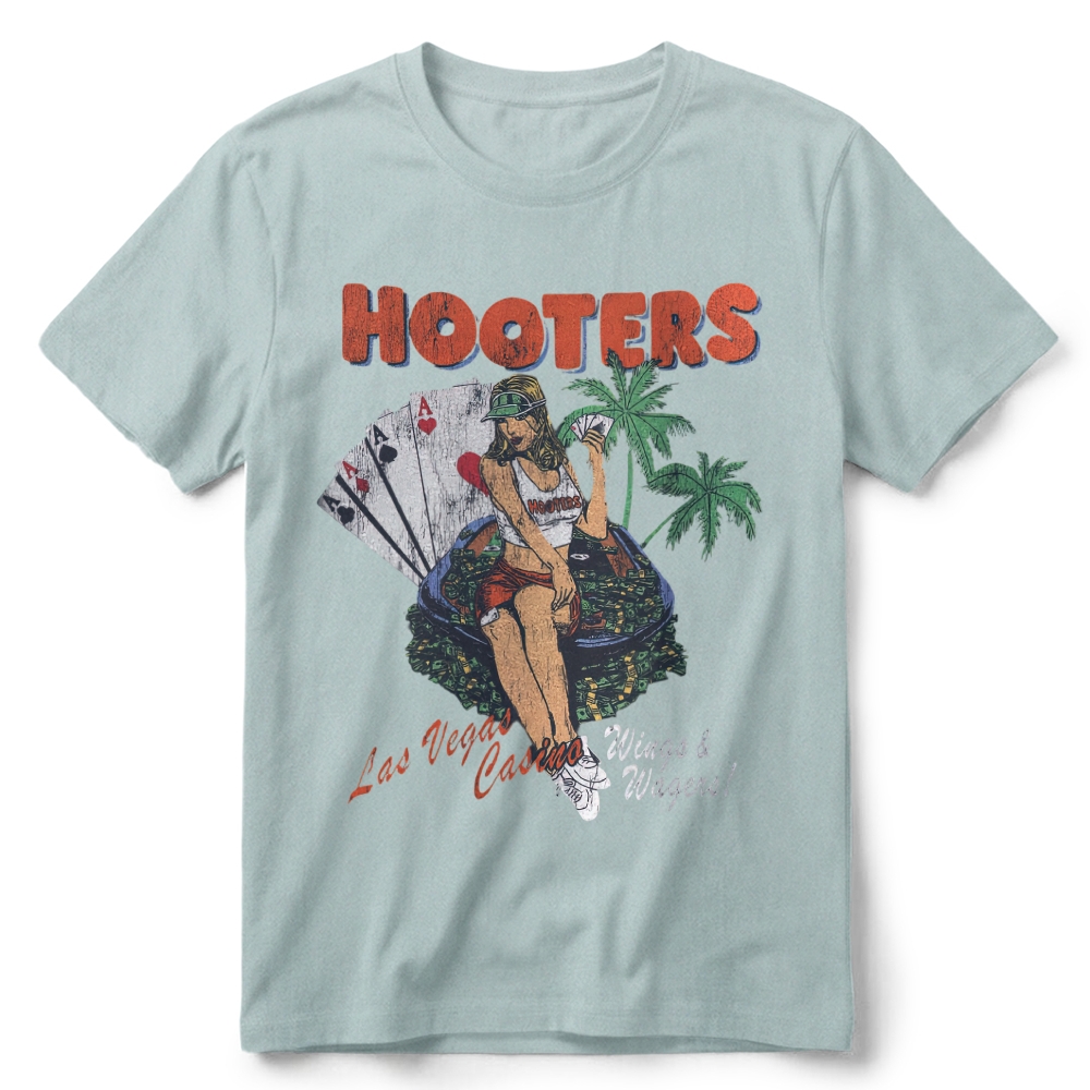 Y2K Hooter 'Wings And Wagers' Retro Cotton T-Shirt 