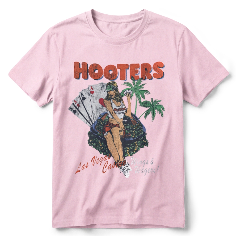 Y2K Hooter 'Wings And Wagers' Retro Cotton T-Shirt 