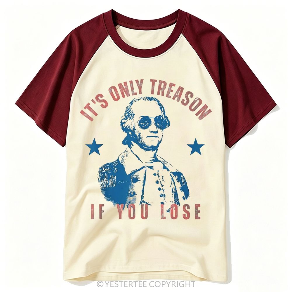  Retro Patriotic Washington Sunglasses Treason Baseball T-shirt
