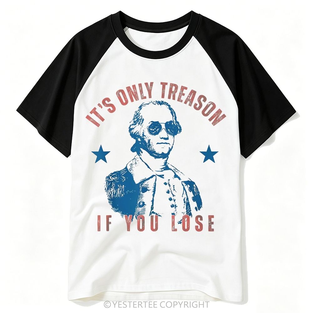  Retro Patriotic Washington Sunglasses Treason Baseball T-shirt