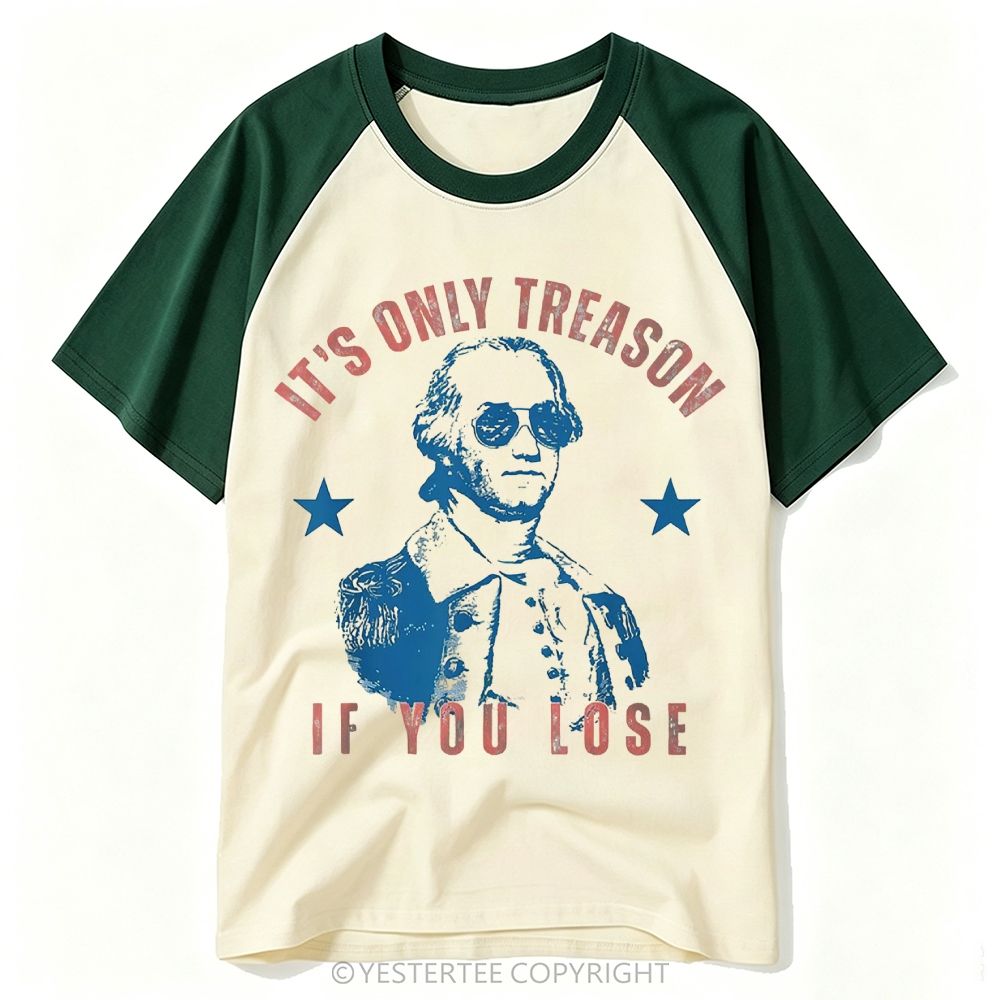  Retro Patriotic Washington Sunglasses Treason Baseball T-shirt