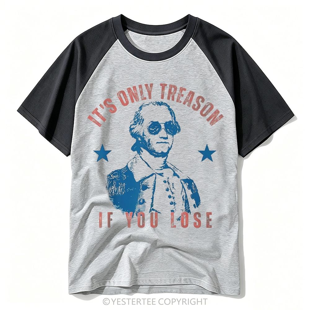  Retro Patriotic Washington Sunglasses Treason Baseball T-shirt