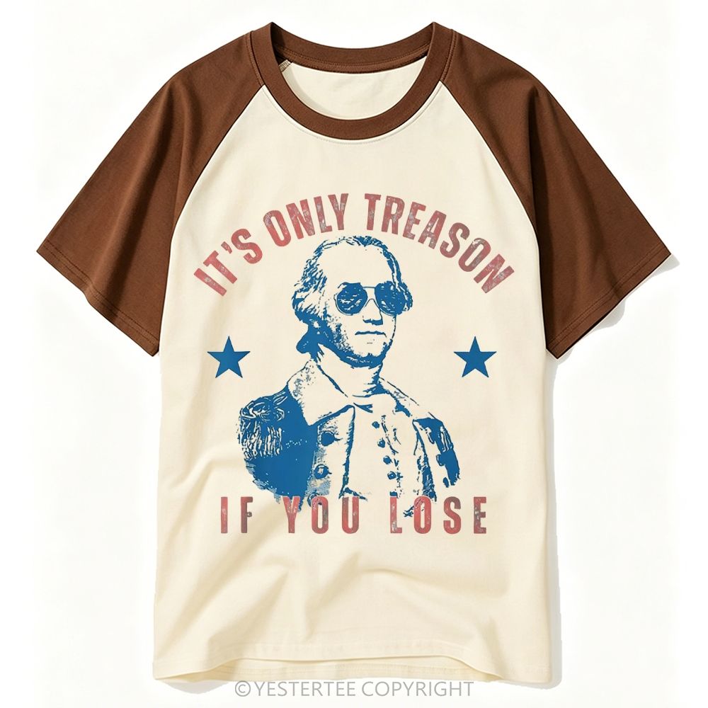  Retro Patriotic Washington Sunglasses Treason Baseball T-shirt