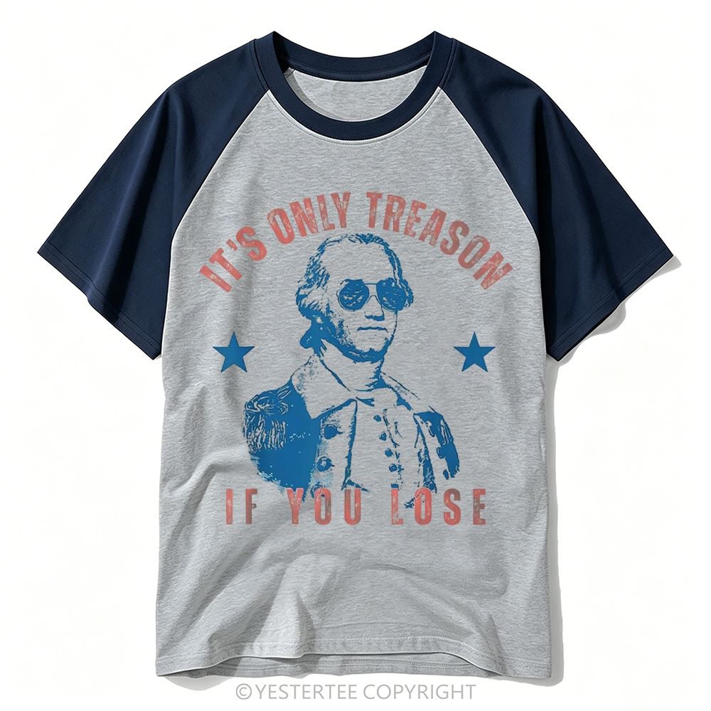 Retro Patriotic Washington Sunglasses Treason Baseball T-shirt