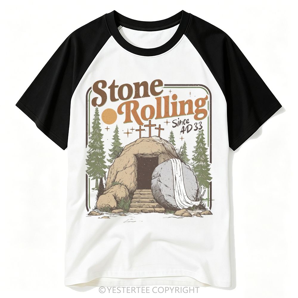 Vintage Christian Empty Tomb Stone Rolling Forest Baseball T-shirt 