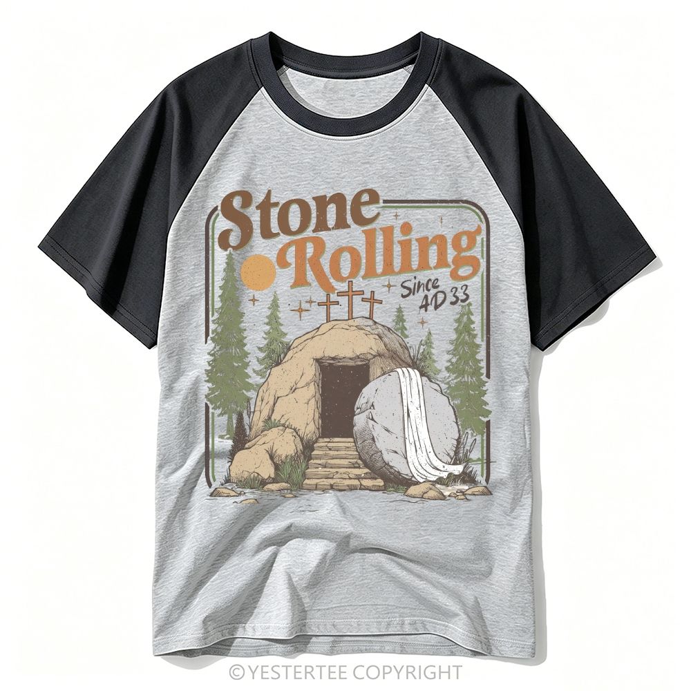 Vintage Christian Empty Tomb Stone Rolling Forest Baseball T-shirt 