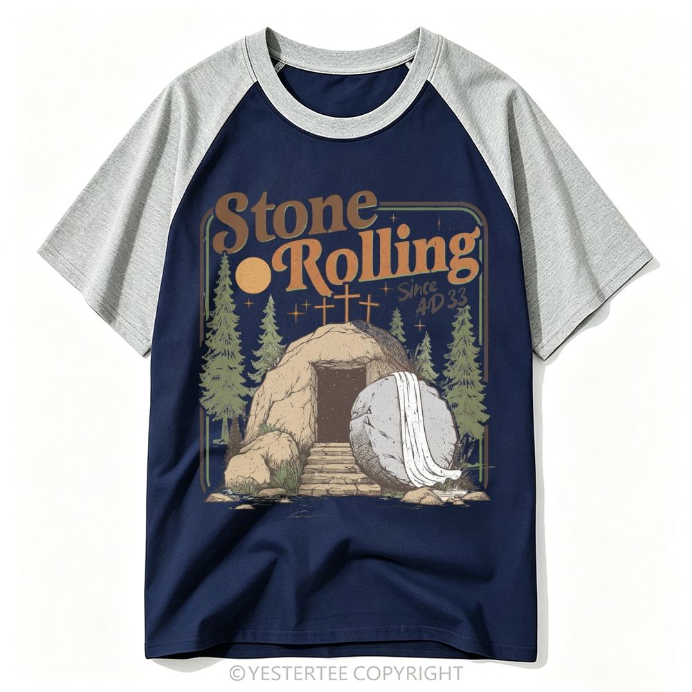 Vintage Christian Empty Tomb Stone Rolling Forest Baseball T-shirt 
