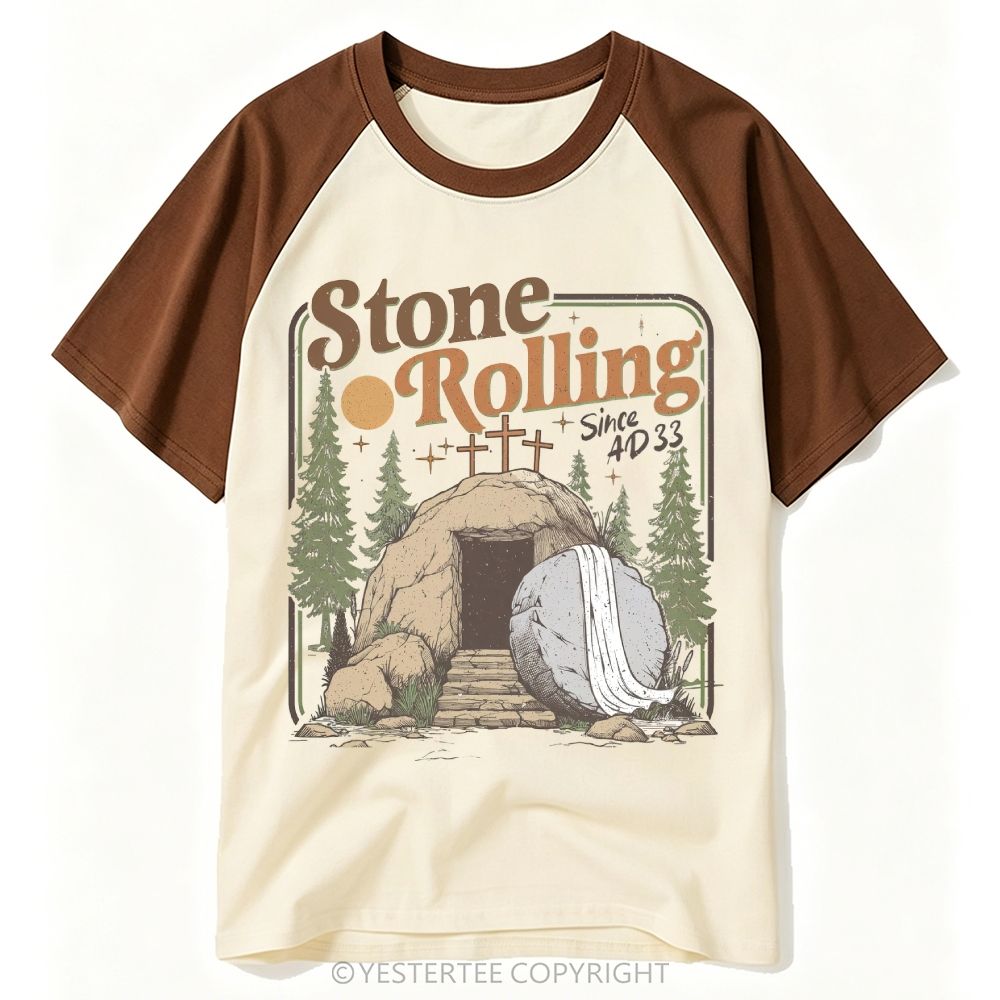 Vintage Christian Empty Tomb Stone Rolling Forest Baseball T-shirt 