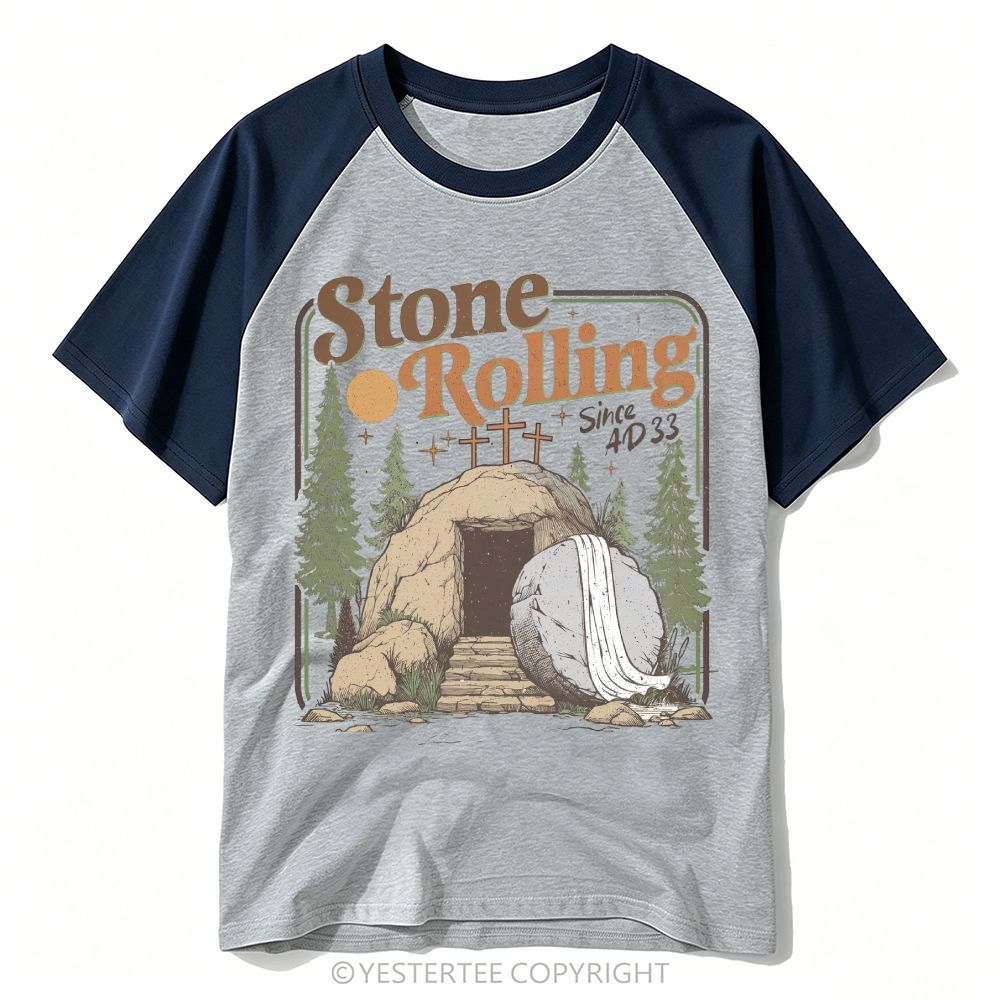 Vintage Christian Empty Tomb Stone Rolling Forest Baseball T-shirt 