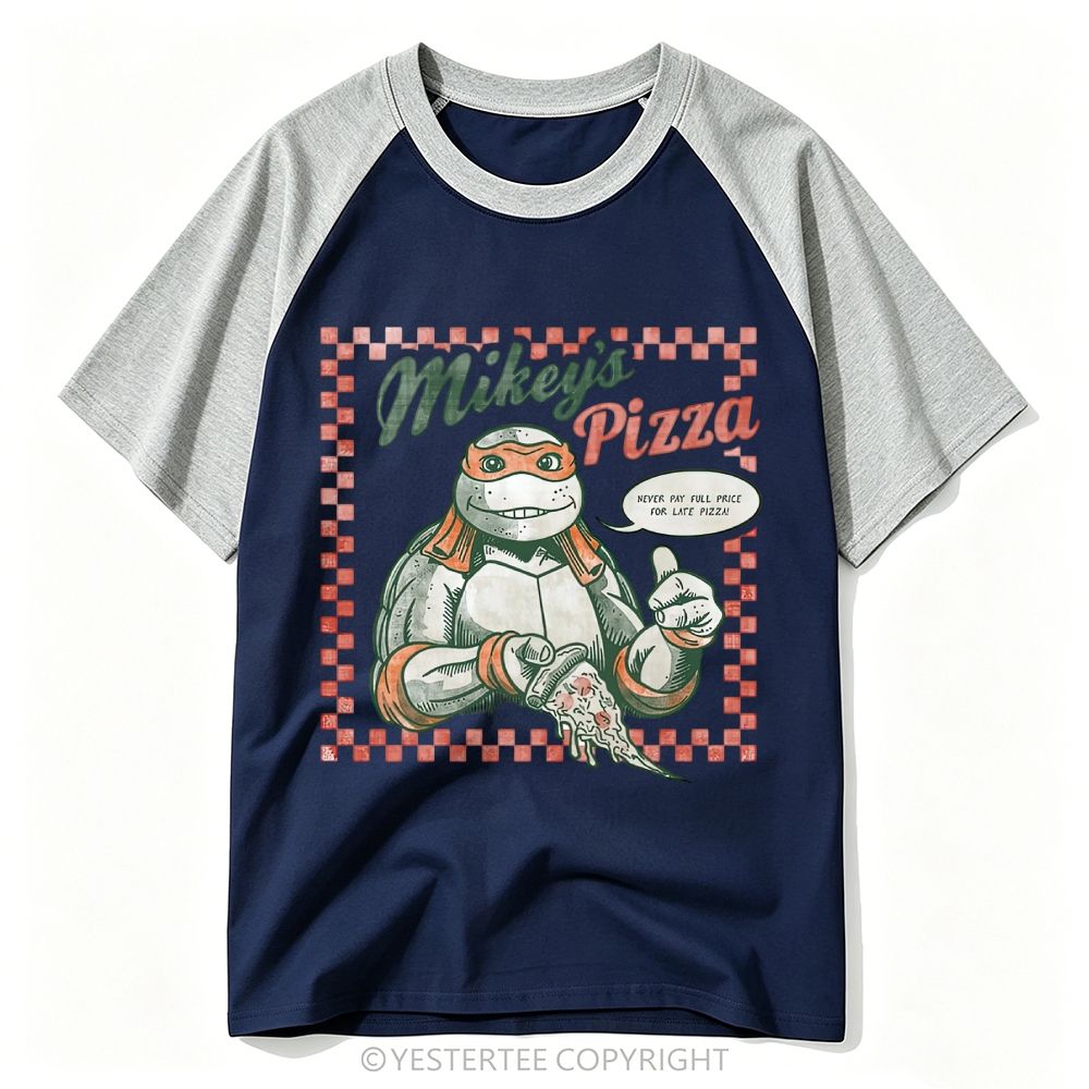 Yestertee Vintage Mikey’s Pizza Orange Mask Turtle Retro Baseball T-shirt