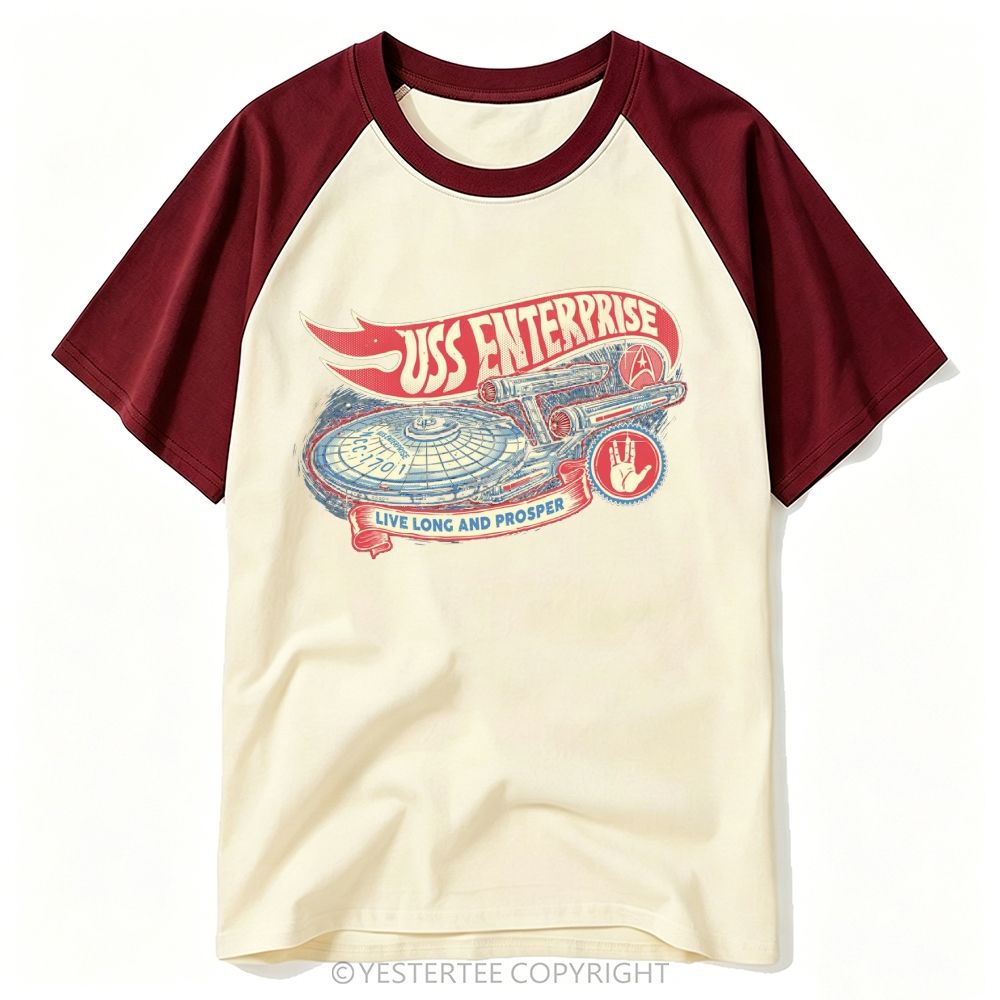 Starship Vessel Vulcan Hand Sign "Live Long And Prosper" Baseball T-shirt 