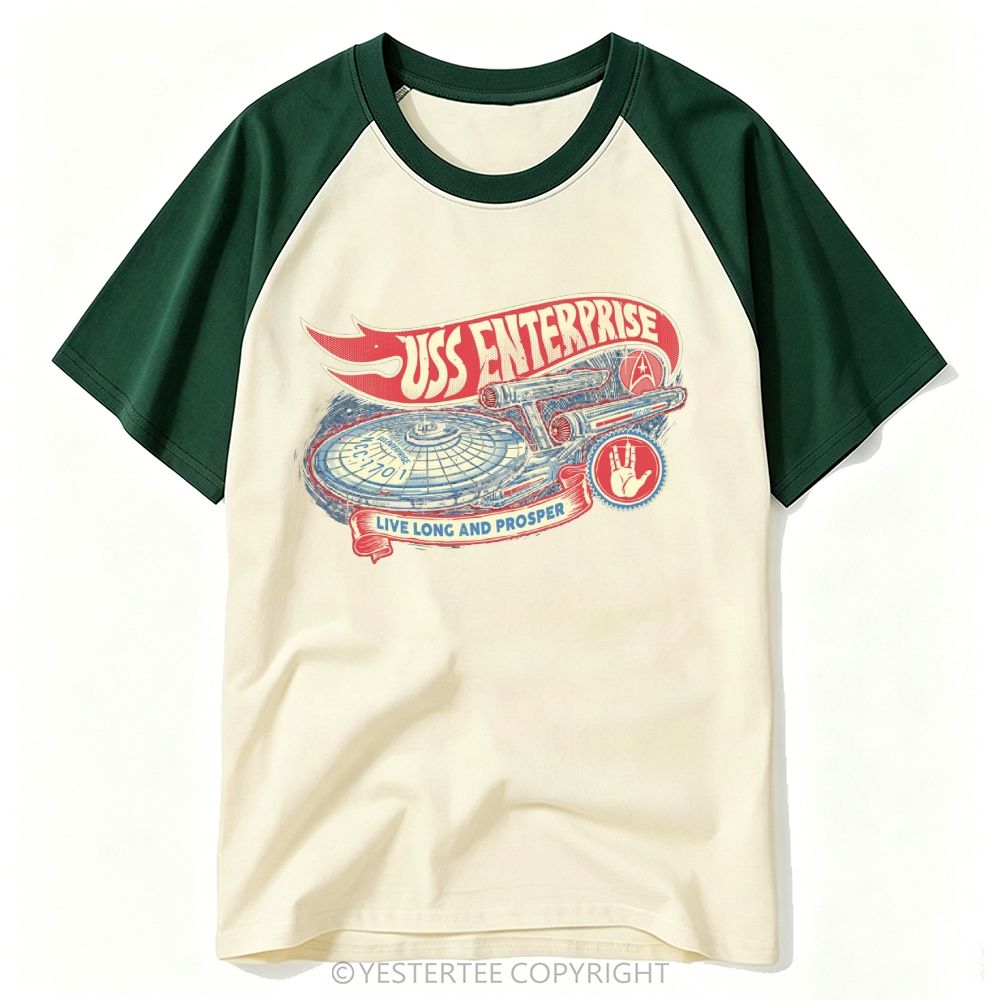 Starship Vessel Vulcan Hand Sign "Live Long And Prosper" Baseball T-shirt 