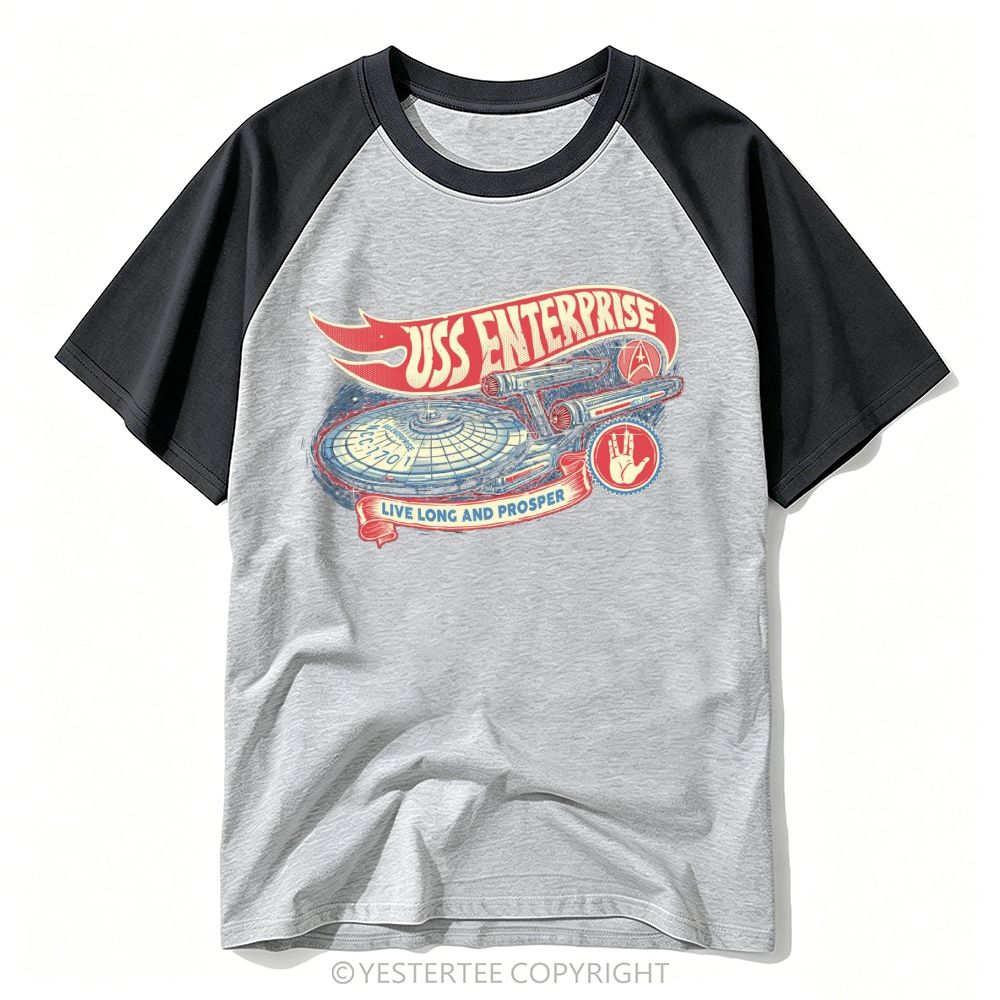 Starship Vessel Vulcan Hand Sign "Live Long And Prosper" Baseball T-shirt 