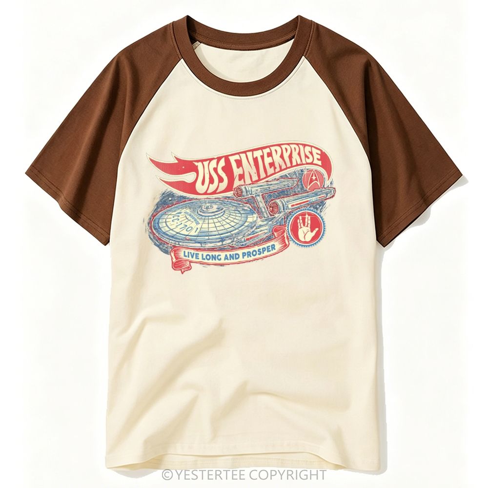 Starship Vessel Vulcan Hand Sign "Live Long And Prosper" Baseball T-shirt 