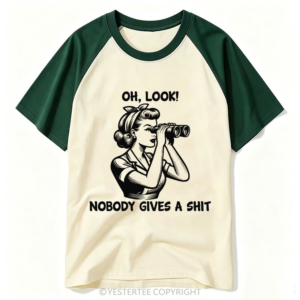 Pop Art Pin Up Woman Binoculars Sassy Rude Quote Baseball T-shirt