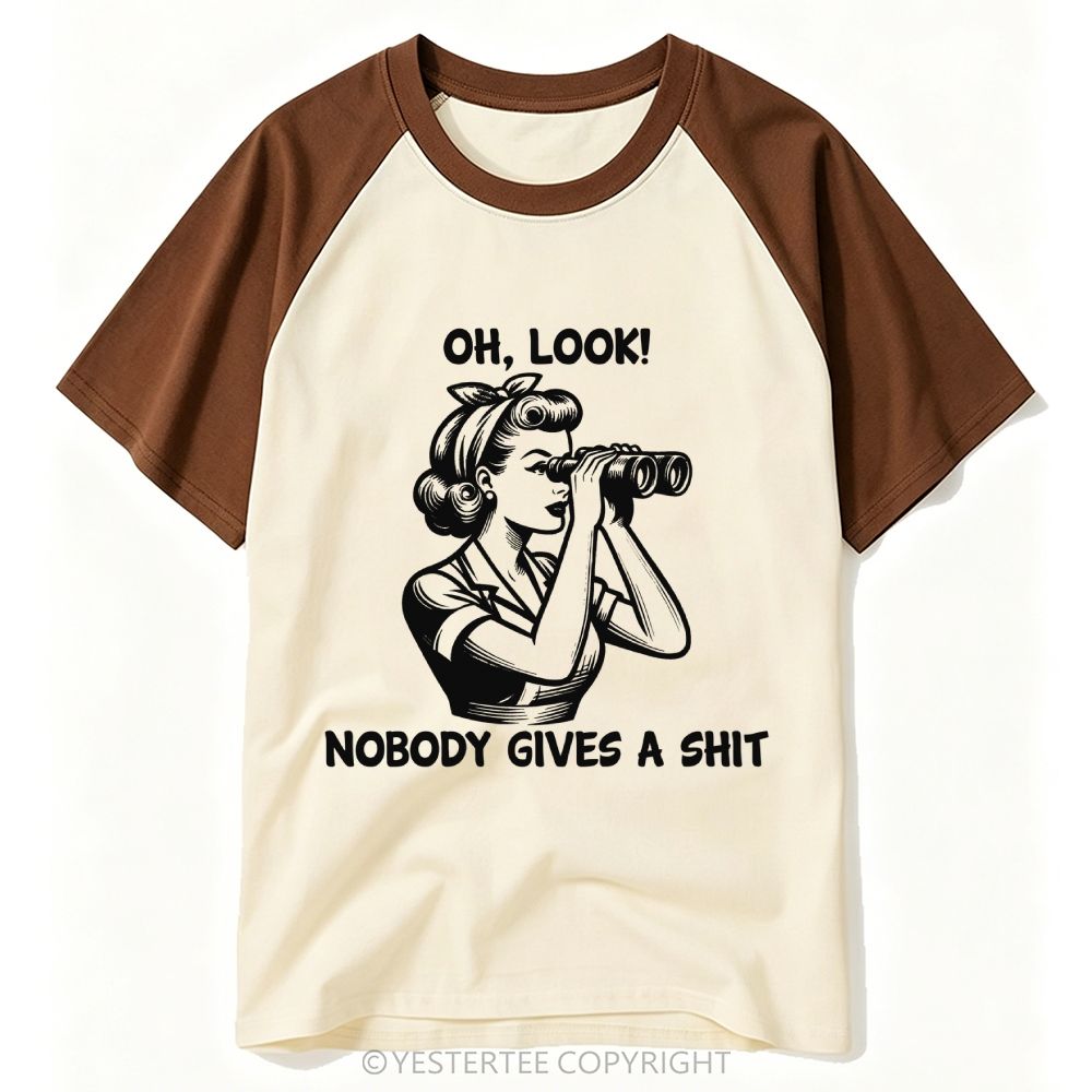 Pop Art Pin Up Woman Binoculars Sassy Rude Quote Baseball T-shirt