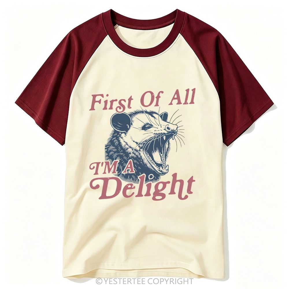 Engraved Screaming Opossum Sassy Quote Baseball T-shirt
