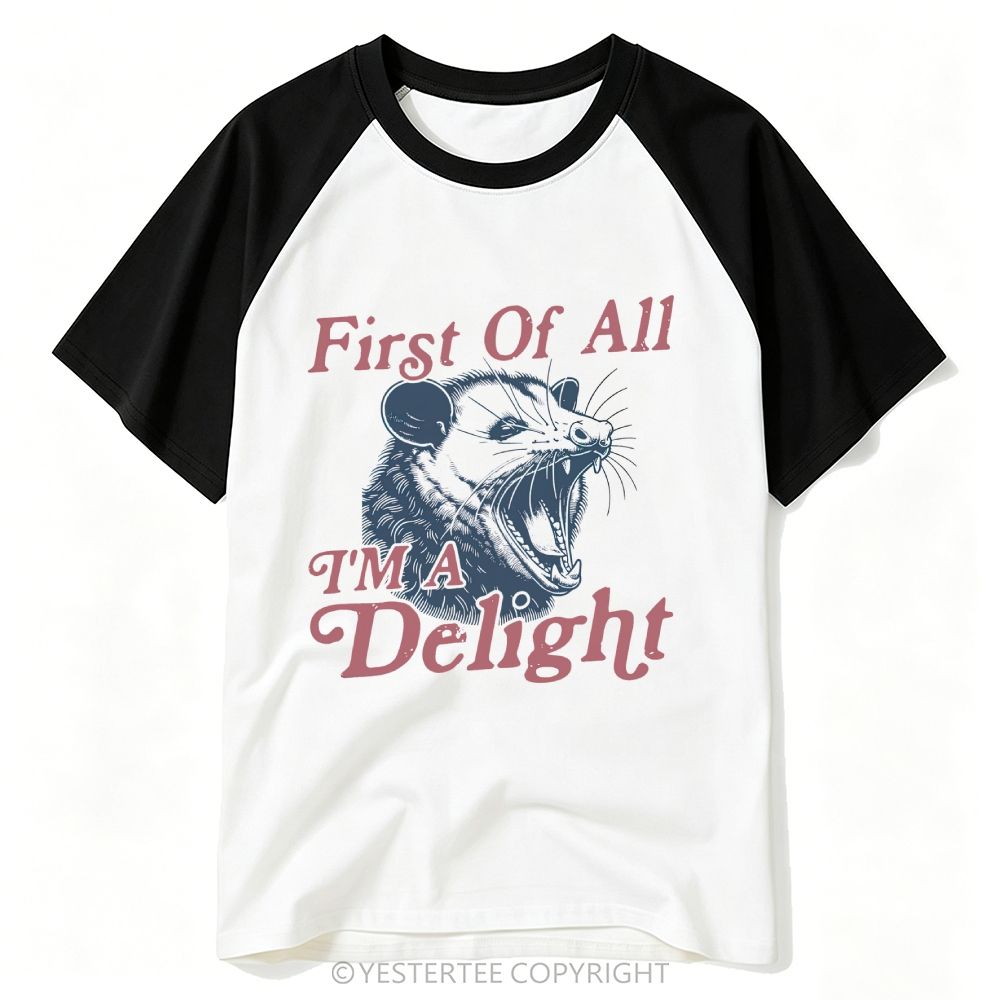 Engraved Screaming Opossum Sassy Quote Baseball T-shirt