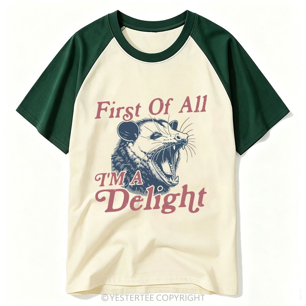 Engraved Screaming Opossum Sassy Quote Baseball T-shirt