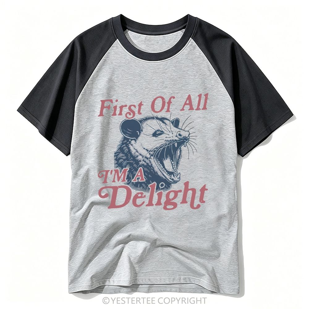 Engraved Screaming Opossum Sassy Quote Baseball T-shirt