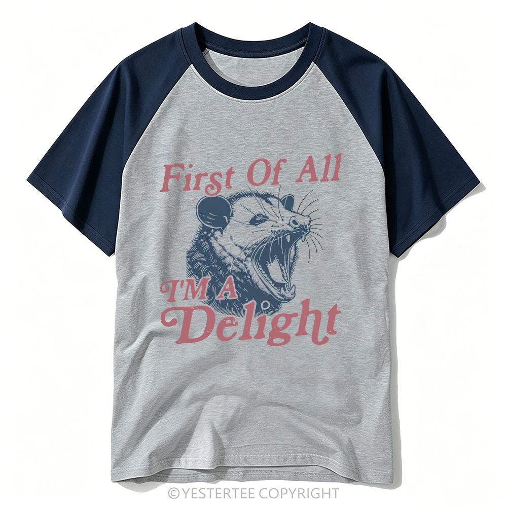 Engraved Screaming Opossum Sassy Quote Baseball T-shirt
