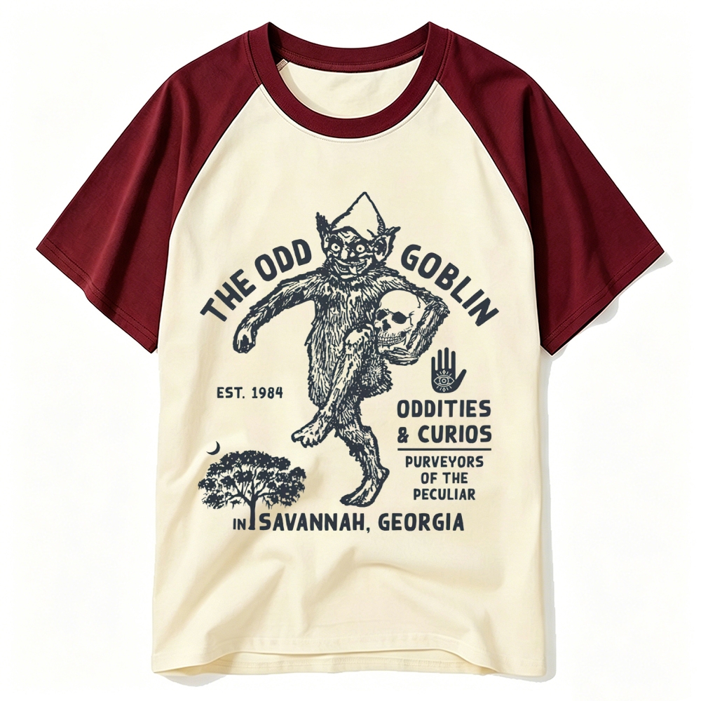 Weird Vintage Goblin Oddities Shop Baseball T-shirt 