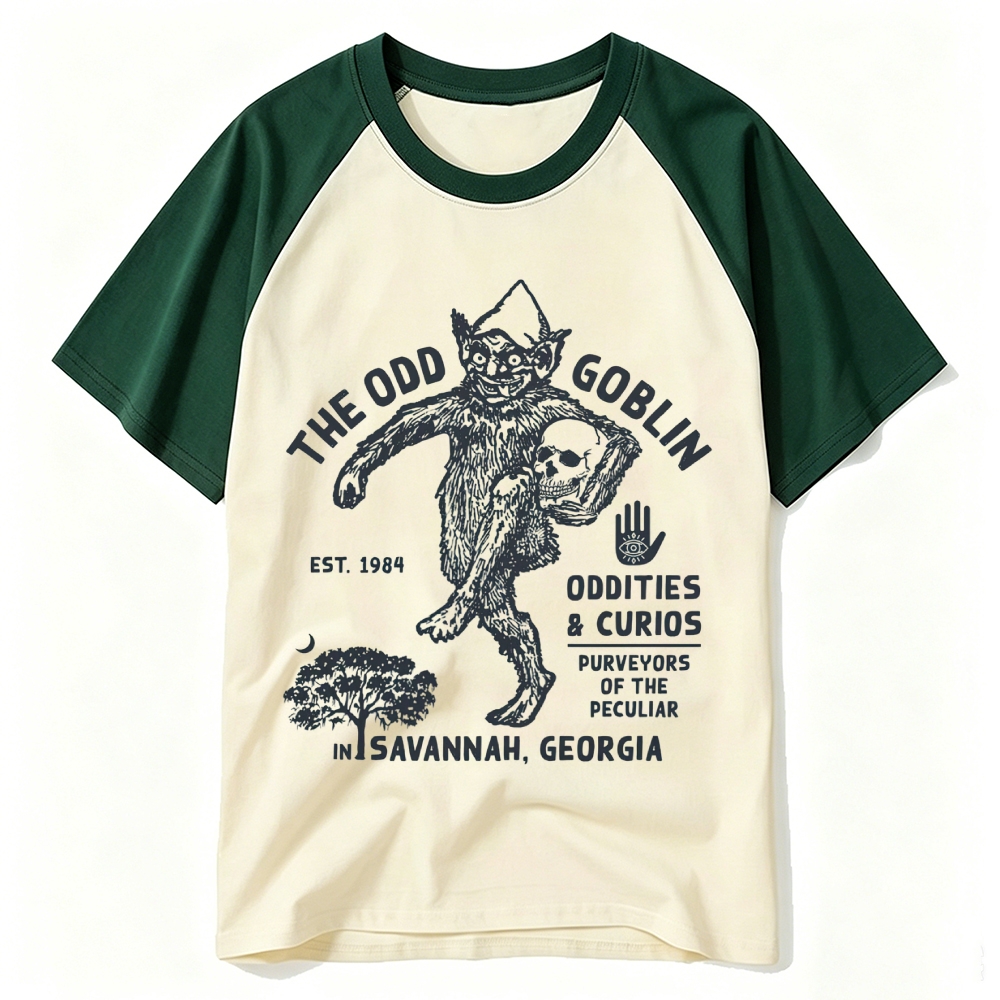 Weird Vintage Goblin Oddities Shop Baseball T-shirt 