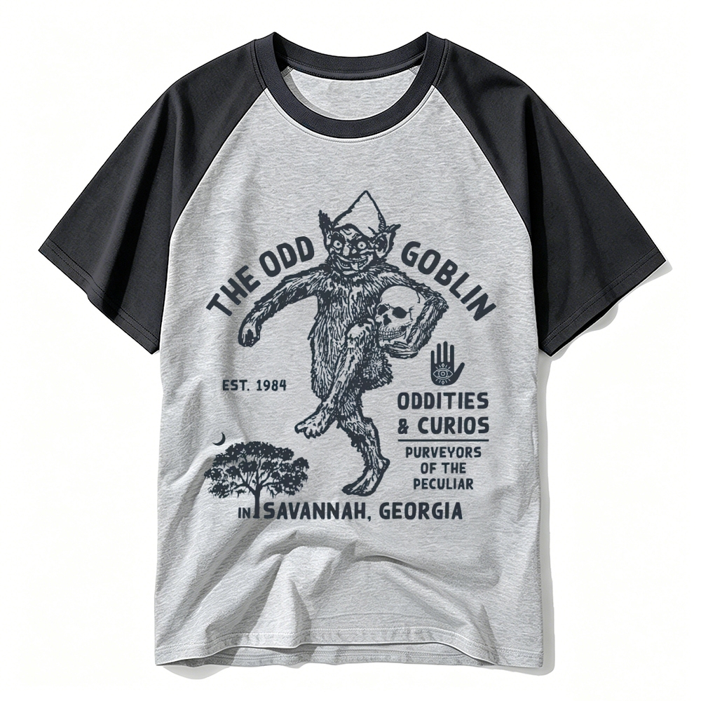 Weird Vintage Goblin Oddities Shop Baseball T-shirt 