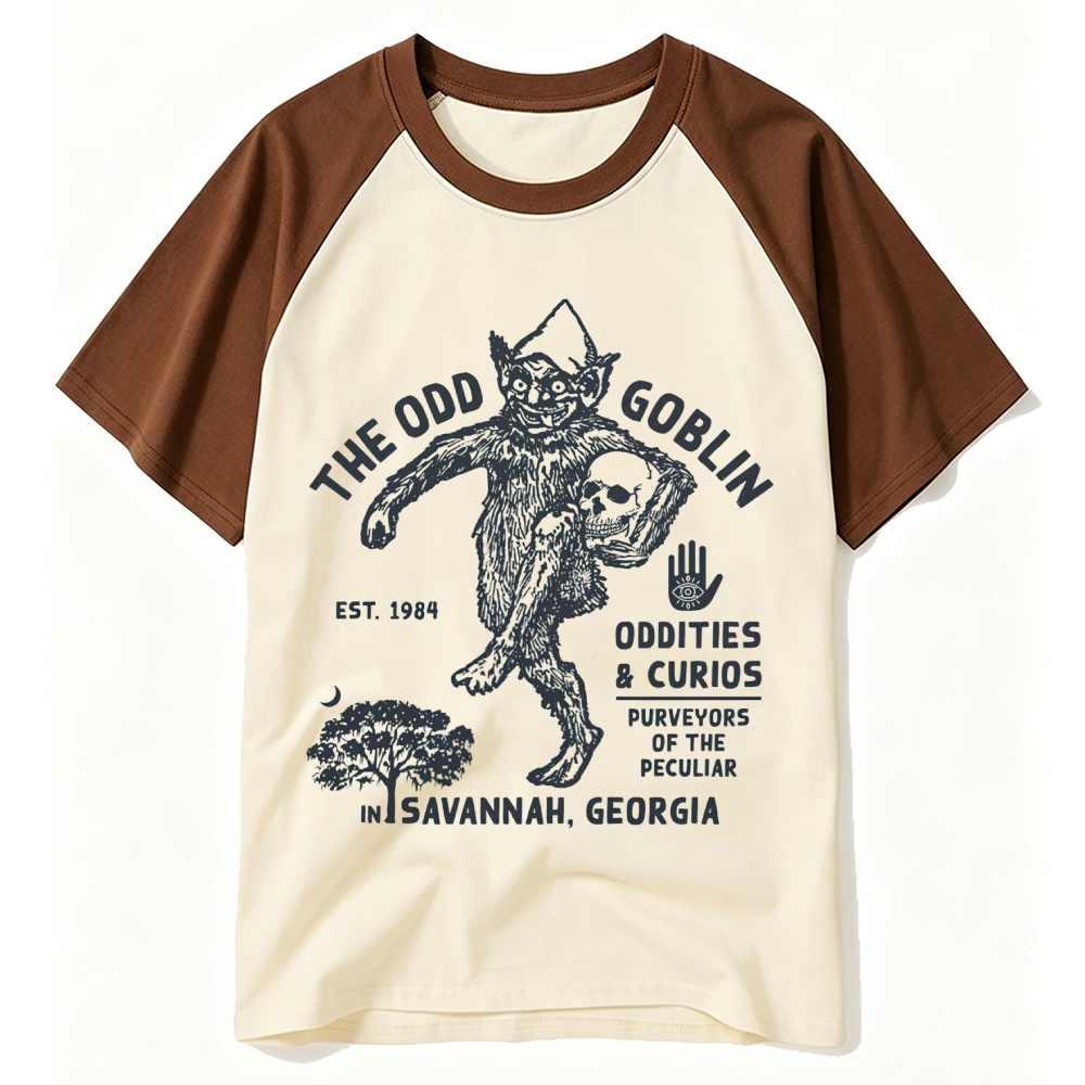 Weird Vintage Goblin Oddities Shop Baseball T-shirt 