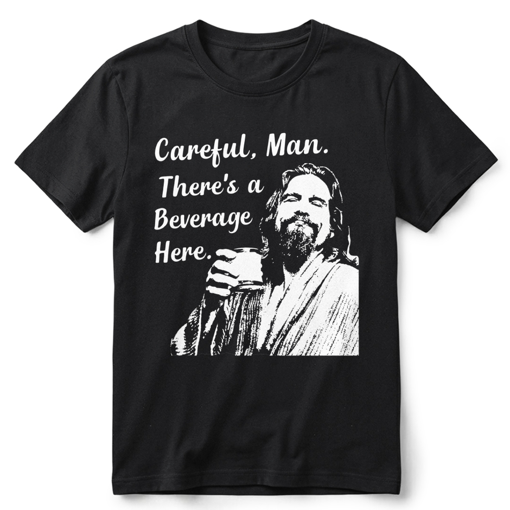 Line Art Man Beverage Quote Graphic Classic Retro Cotton T-Shirt 2606017808