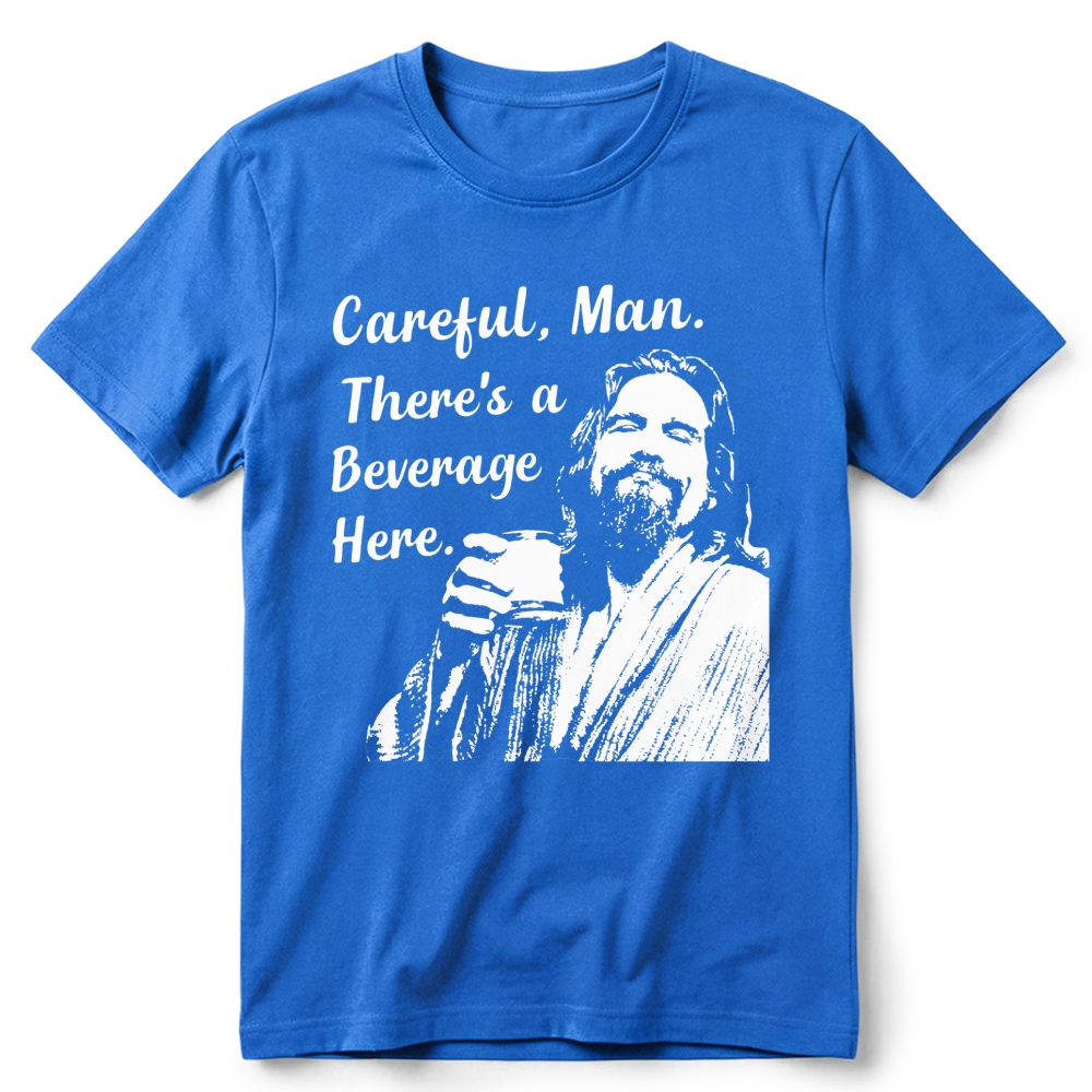 Line Art Man Beverage Quote Graphic Classic Retro Cotton T-Shirt 2606017808