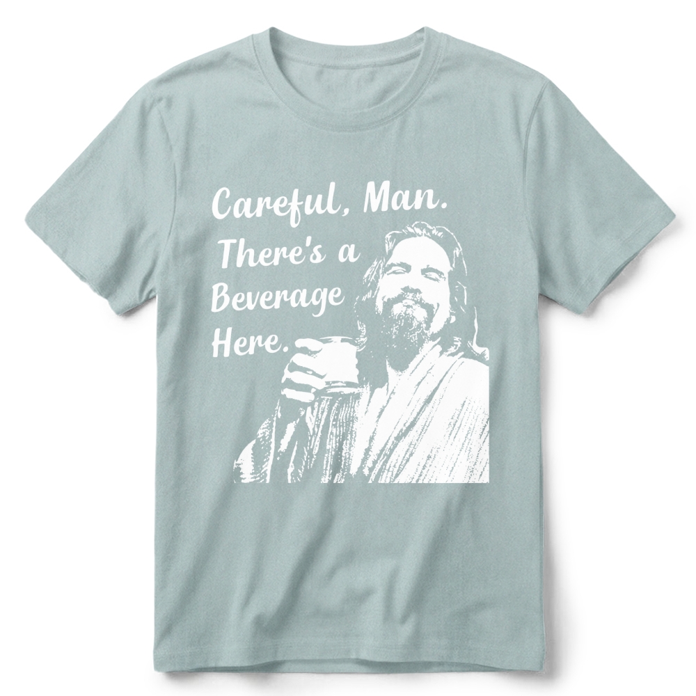 Line Art Man Beverage Quote Graphic Classic Retro Cotton T-Shirt 2606017808