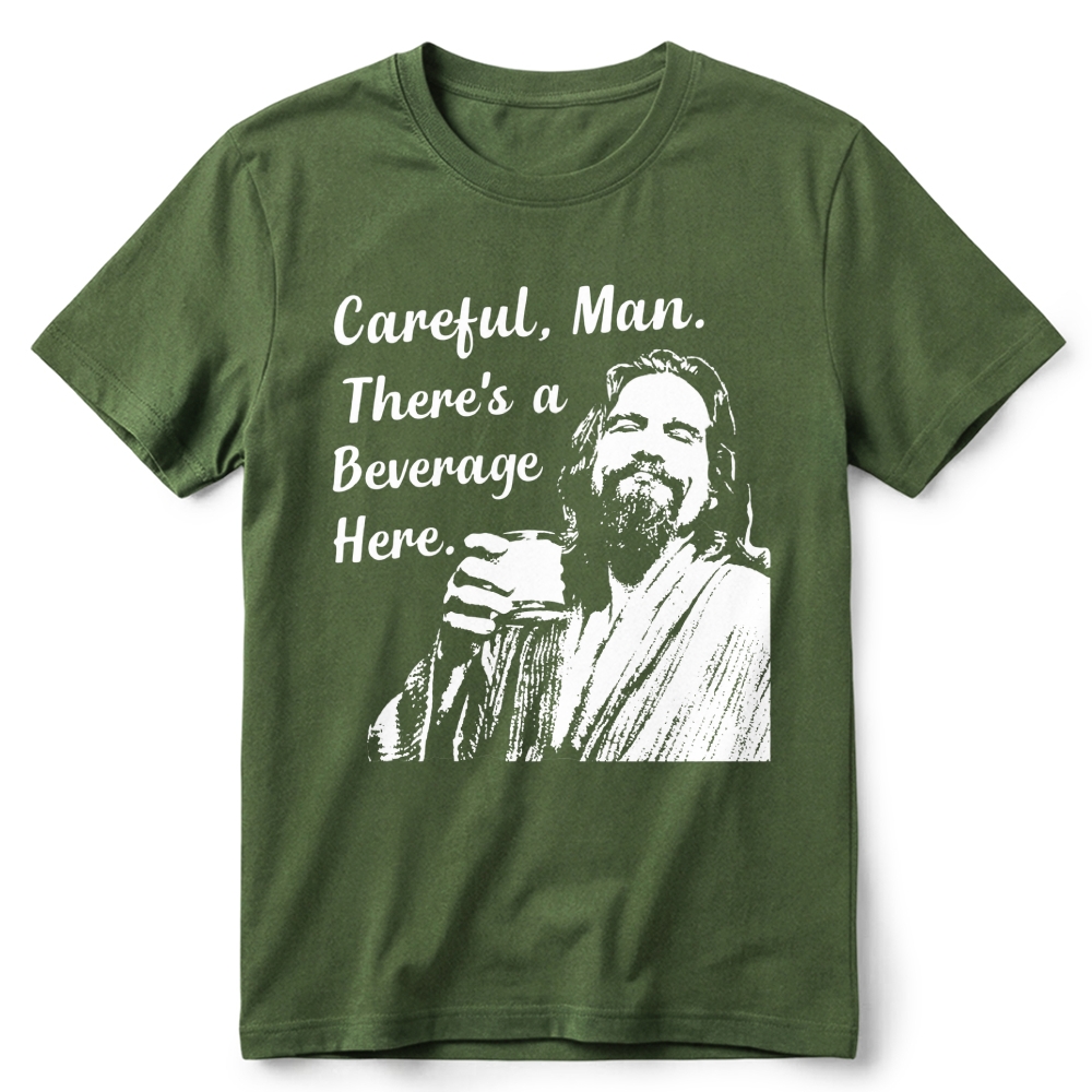 Line Art Man Beverage Quote Graphic Classic Retro Cotton T-Shirt 2606017808