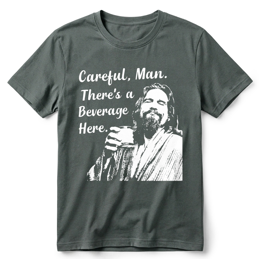 Line Art Man Beverage Quote Graphic Classic Retro Cotton T-Shirt 2606017808