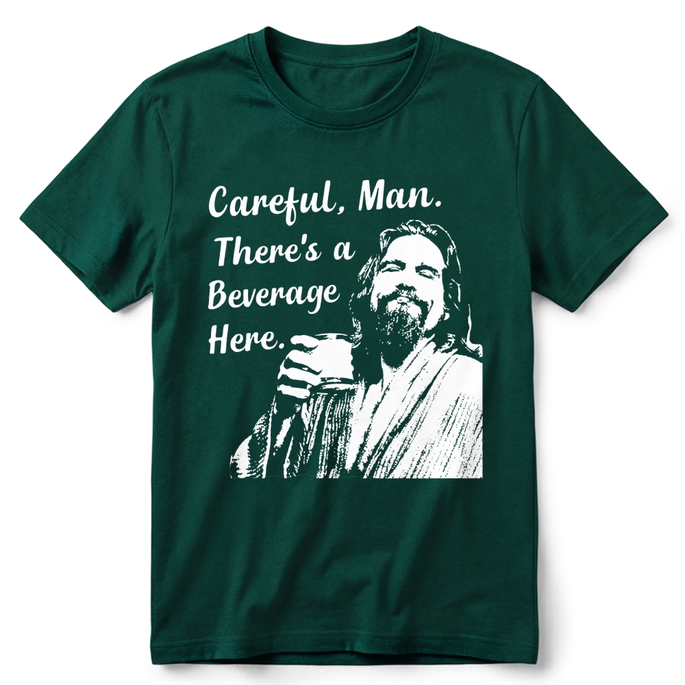 Line Art Man Beverage Quote Graphic Classic Retro Cotton T-Shirt 2606017808