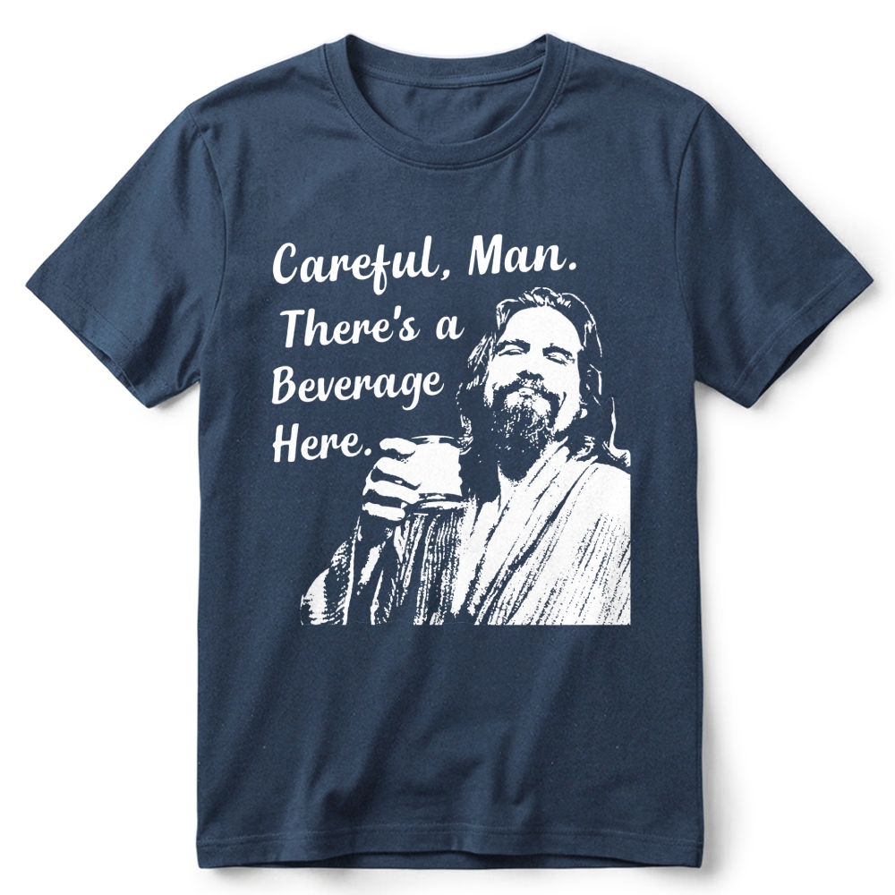 Line Art Man Beverage Quote Graphic Classic Retro Cotton T-Shirt 2606017808
